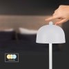 Lampka stołowa nocna V-TAC 3W LED 30cm ładowanie USB ściemnianie biała VT-1052 3000K-6000K 200lm
